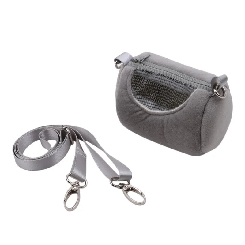 Pet Cage Cross Body Accessories Cylinder Design Soft Practical House Travel Portable Squirrel Visible Mesh Hamster Carrier Bag