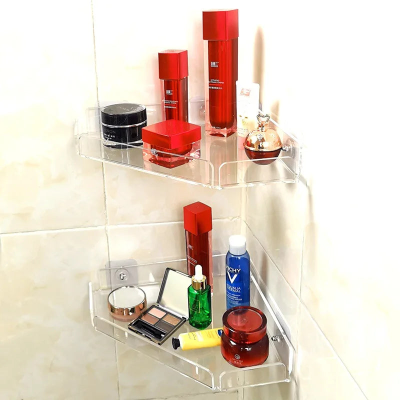 Colour Invisible Acrylic Floating Shelves Wall Mounted Bookshelf Storage Rack for Room and Bathroom
