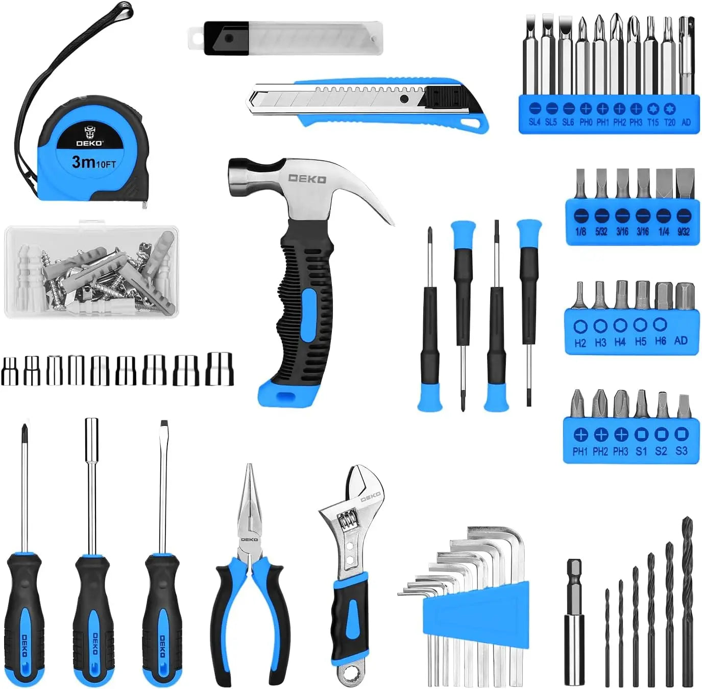 DEKO Drill Set: 8V Cordless Tool Kit for Home Use 126 Piece