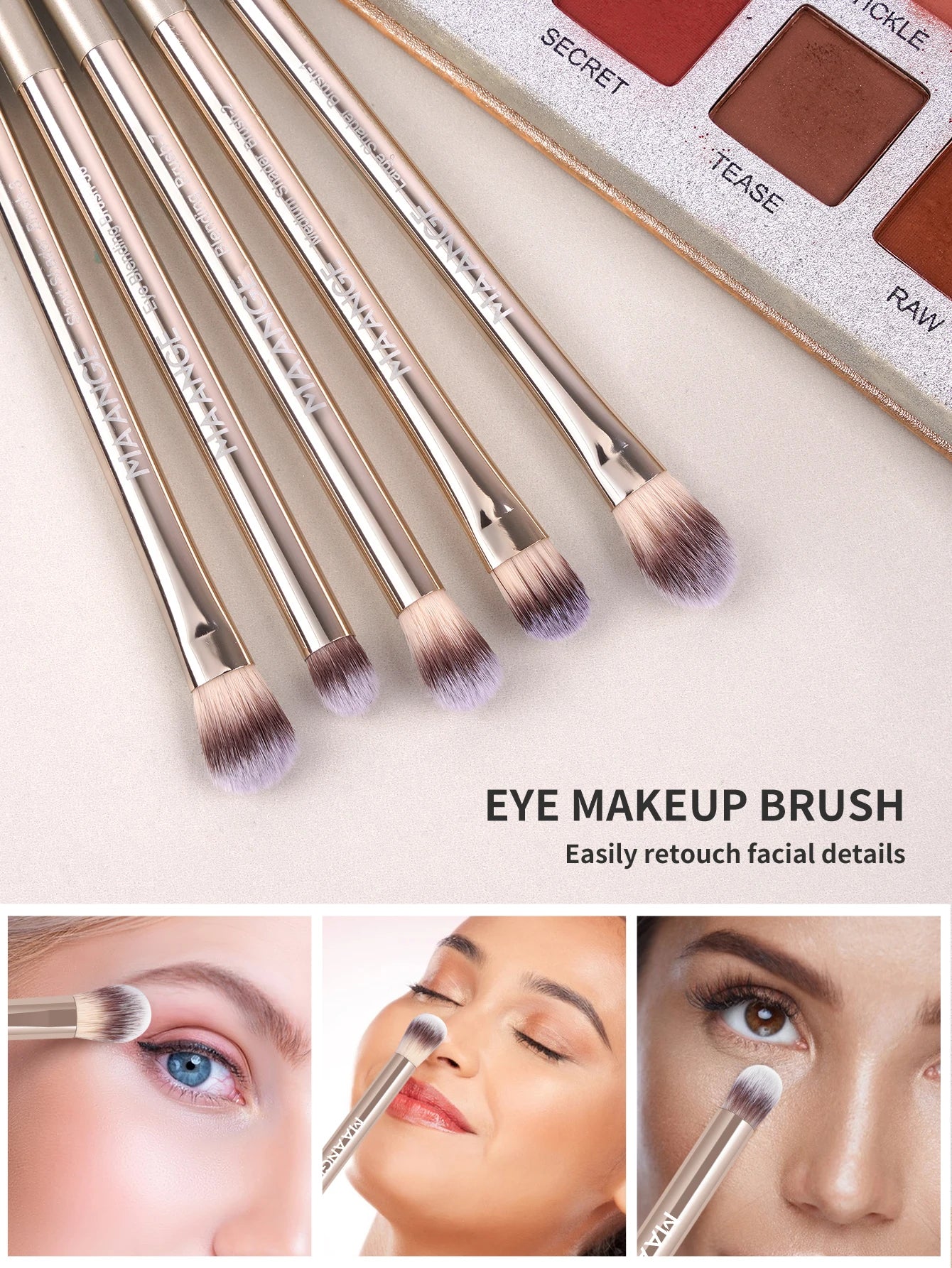 MAANGE 20 Piece Professional Makeup Brush Set with Dual Ended Brushes and Storage Bag