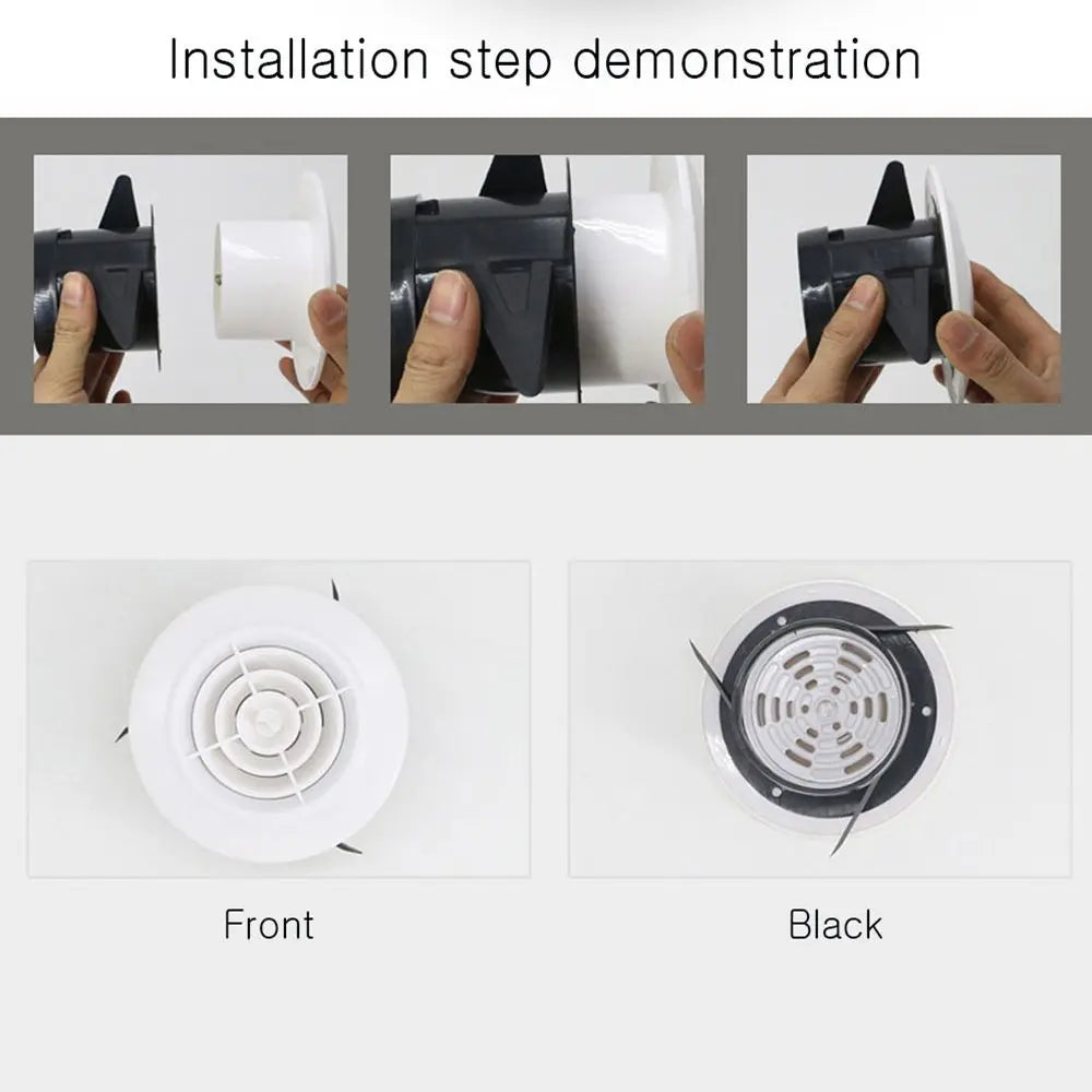 Adjustable Air Ventilation Cover Round Ducting ABS Grille for Kitchen and Bath Air Outlet