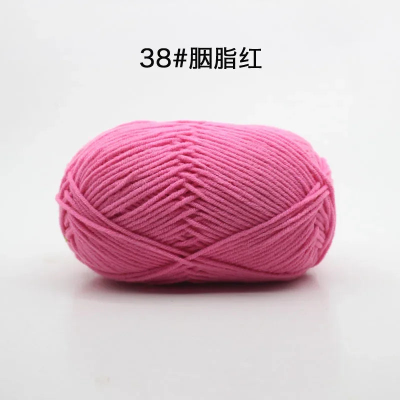 Likeecords 4-Strand Milk Cotton Yarn 60g Soft Baby Yarn for Knitting and Crochet