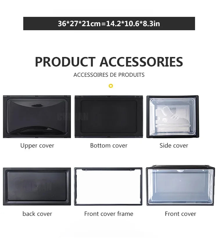 AJ Sneaker Box Shoes Organizer Transparent Stackable Dustproof Storage Box