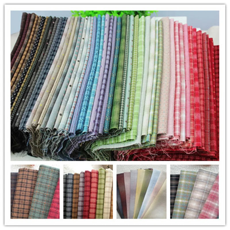 15pc 23*33cm Japanese Yarn Dyed Cotton Fabric Bundle for Crafting