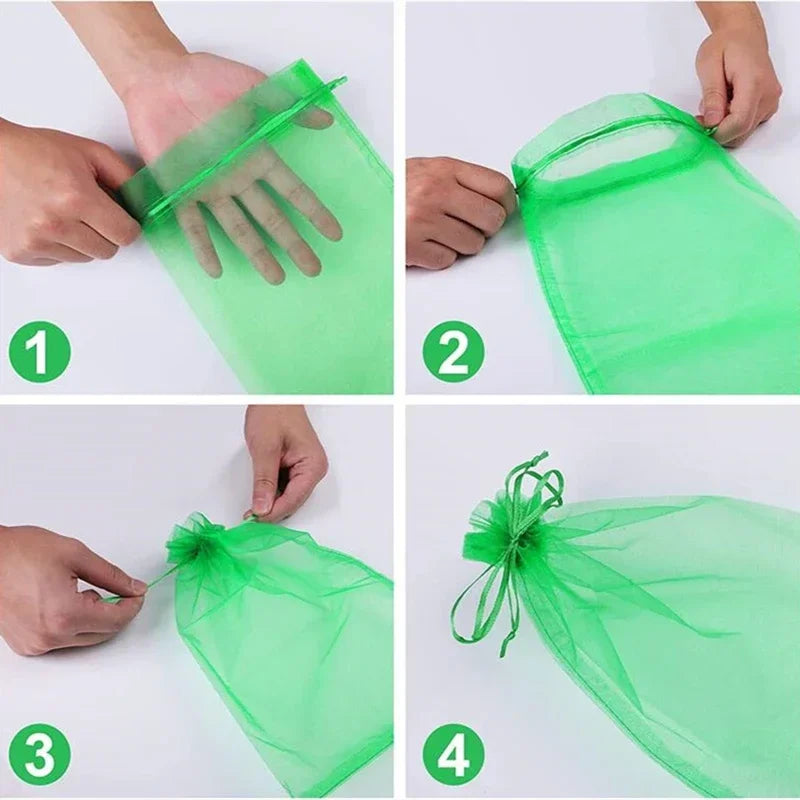 Bolsas de protección para uvas, bolsas de cultivo de malla, productos de control de plagas de frutas, bolsas de organza transpirables para plántulas de fresa, 50/100 unidades