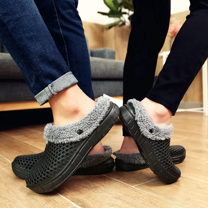 YRZL Winter Slippers Men Women Indoor Warm Non Slip Clogs