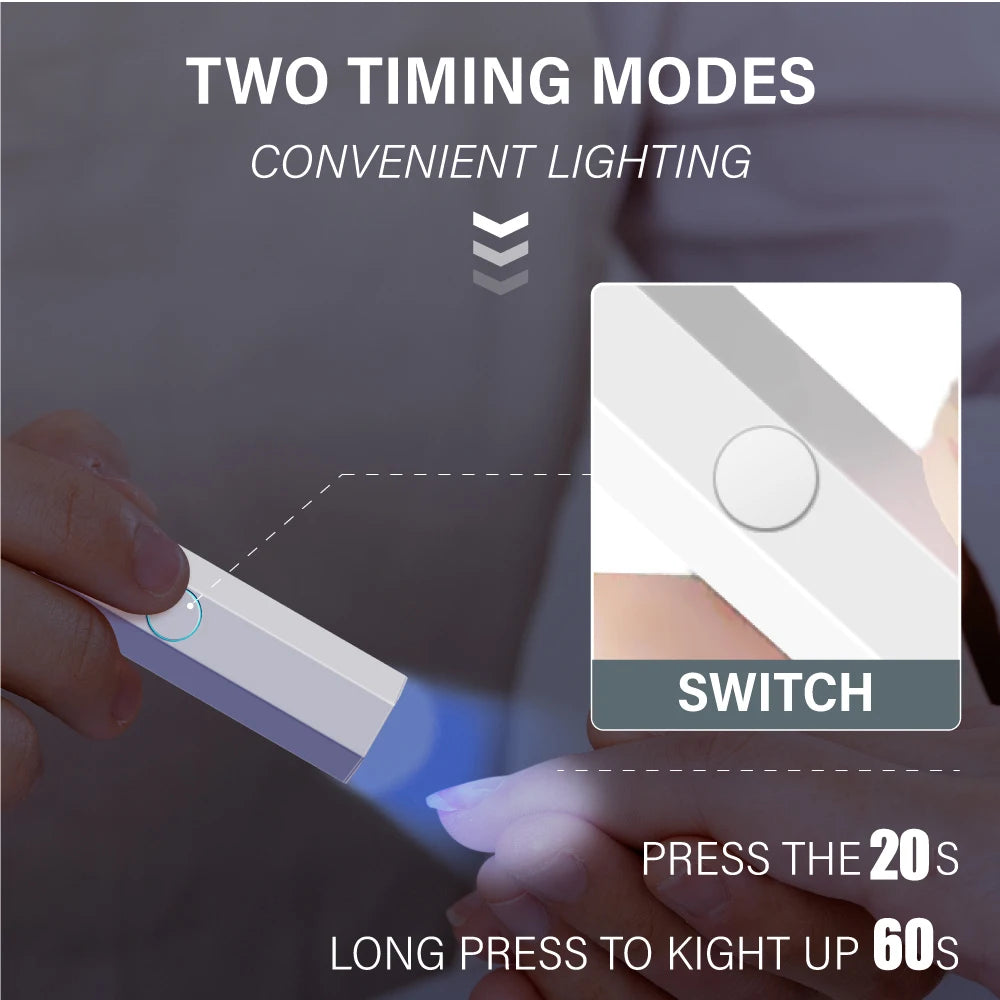LULAA Handheld UV Light For Gel Nails Dryer Portable Lamp