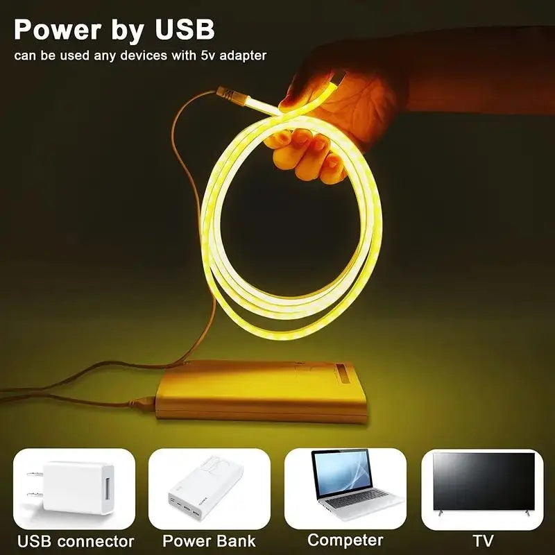 Touch Sensor LED Strip Lights Neon Sign USB Dimmable Waterproof Flexible Tape Bedroom Backlight DIY Decor