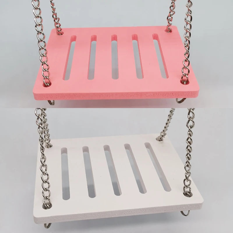 1PC Hamster Toys Wooden Rainbow Bridge Nest Seesaw Swing Toys Small Animal Activity Climb Toy DIY Hamster Cage Pet Supplies