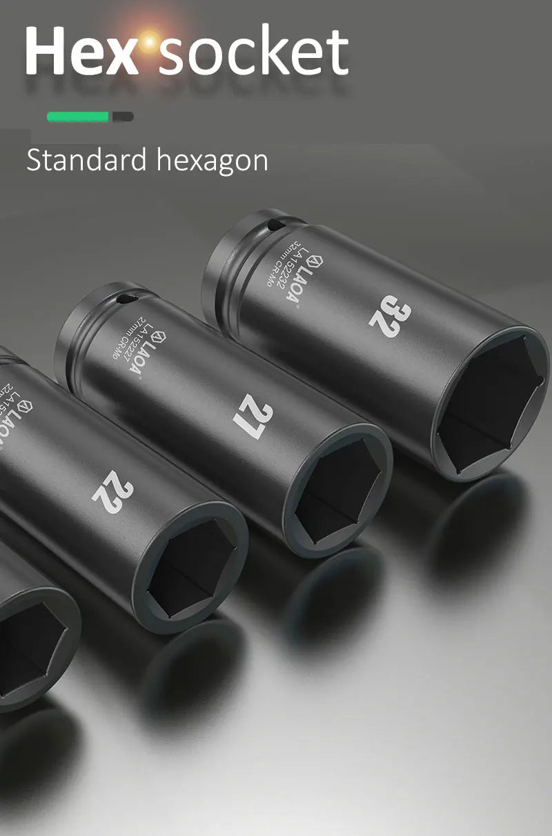 LAOA 17-32mm Hex Socket Wrench 1/2 Inch Head for Ratchet and Drill