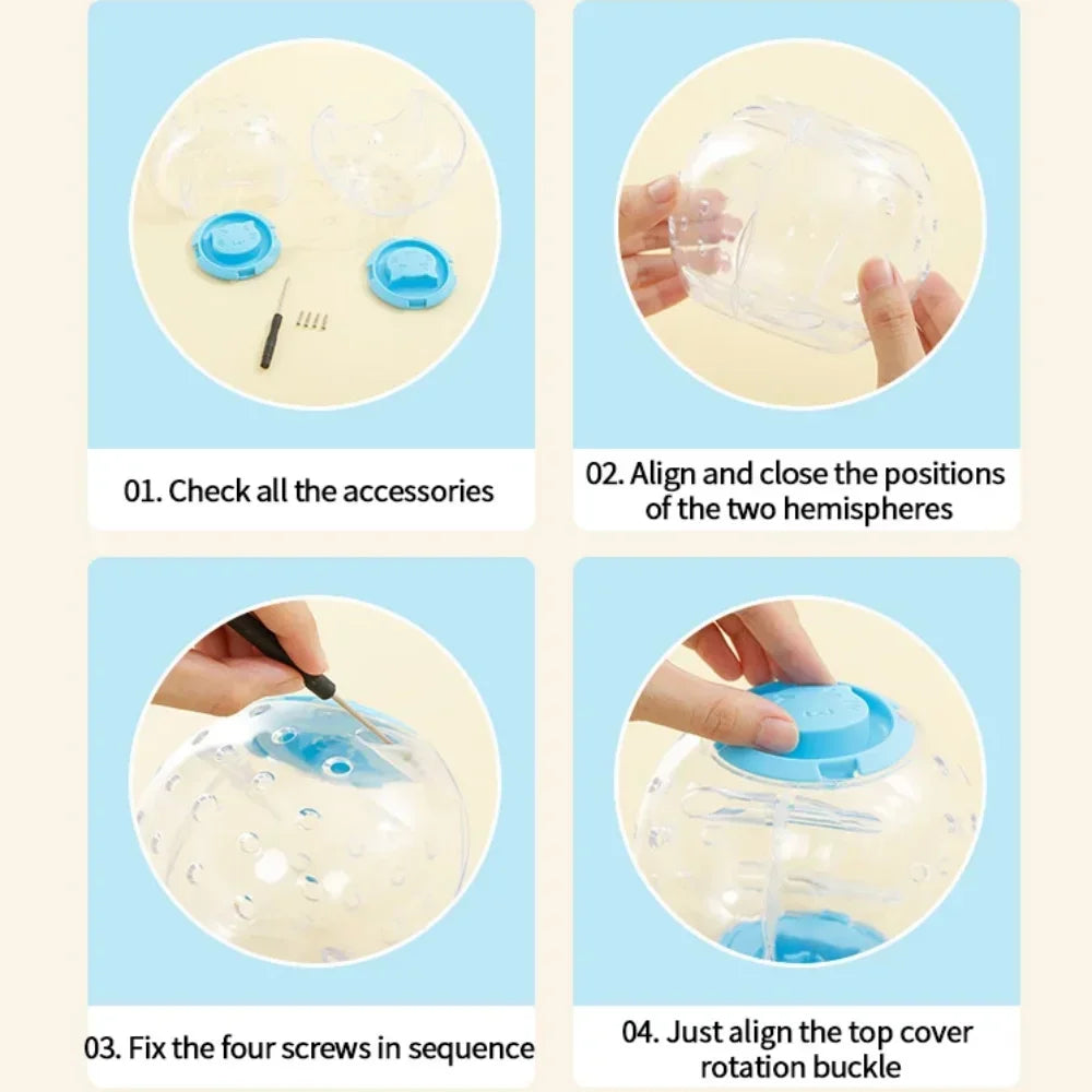 Hamster Outdoor Carrying Ball Hamster Exercise Running Ball with Straps Small Pet Hamster Carrying Supplies