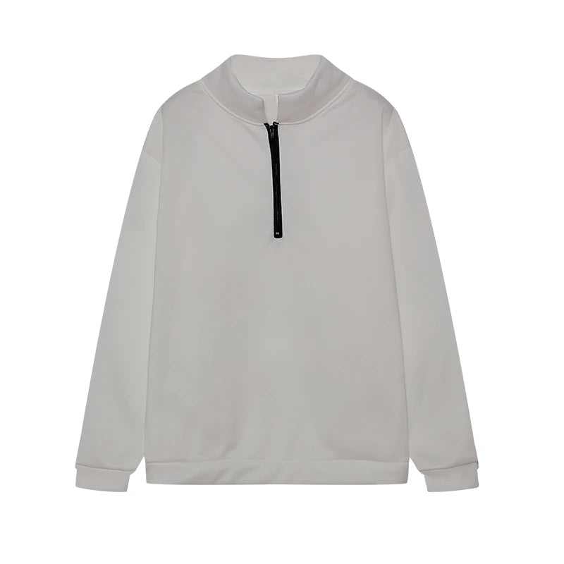 2024 Autumn And Winter Casual Half Zipper Jacket Sweater Woman