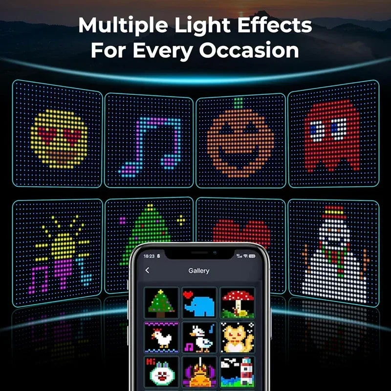 Smart Curtain Lights Bluetooth App Control RGB LED String Waterproof Fairy Light USB DIY Text Display for Party Decor