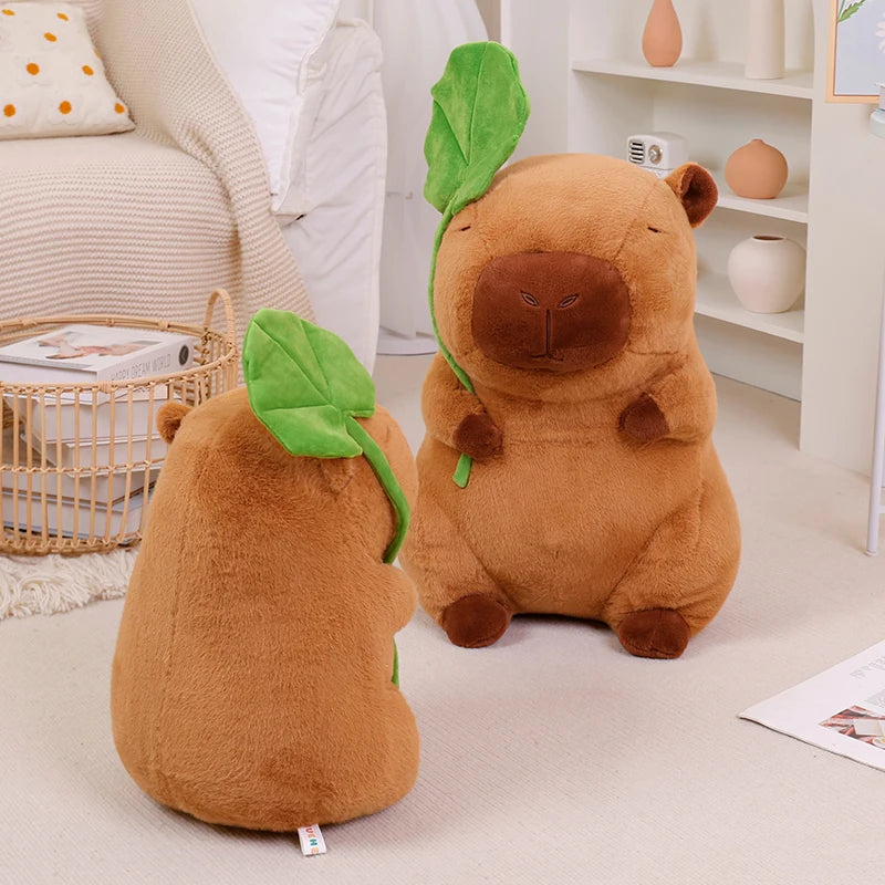 Lotus Leaf Capybara Plush Toy with Unicorn and Dinosaur Design