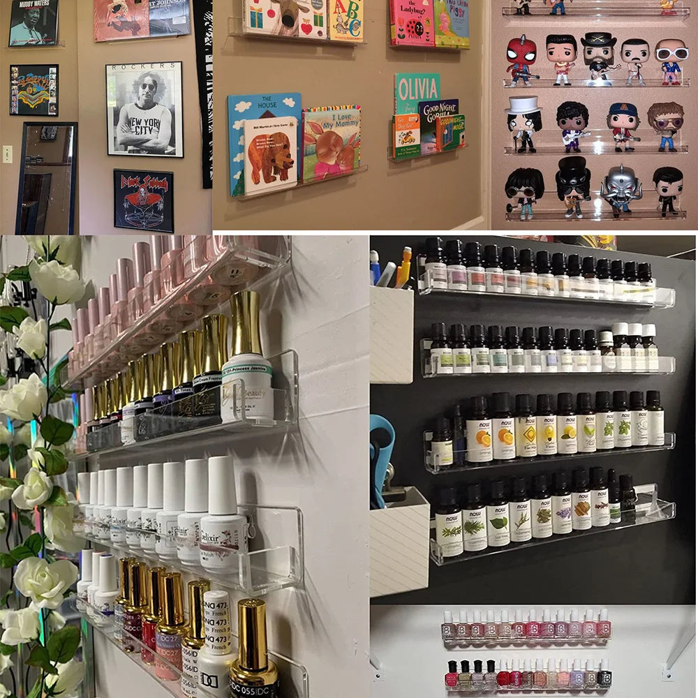 Acrylic Record Display Stand Shelf Clear Wall Mounted Holder