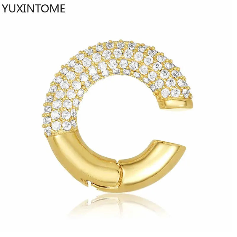 1PC Pave Color Crystal Ear Cuff Adjustable Gold Clip Jewelry