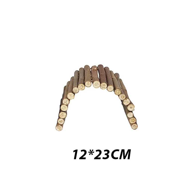 Small Pet Molar Willow Branch Rabbit Accessories Hamster Molar Supplies Totoro Climbing Ladder Fence Arch Bridge Toy D9106