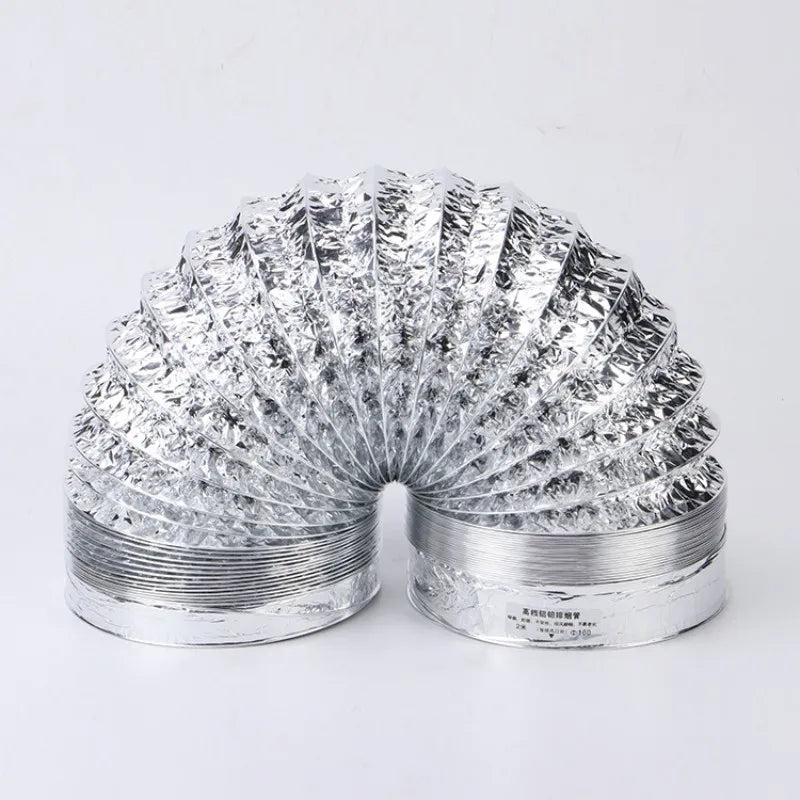 Tubo de ventilación de aluminio encriptado de 80/100/120/150/200 mm Tubo de humo escalable Salida de cocina Manguera de ventilador de escape de baño