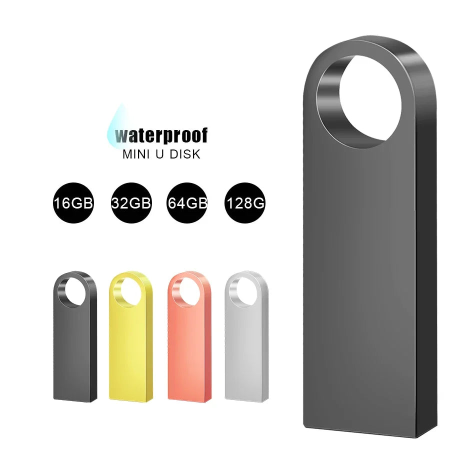 Pendrive 128GB USB Creative Gold Key USB 2.0 Flash Drive Gifts