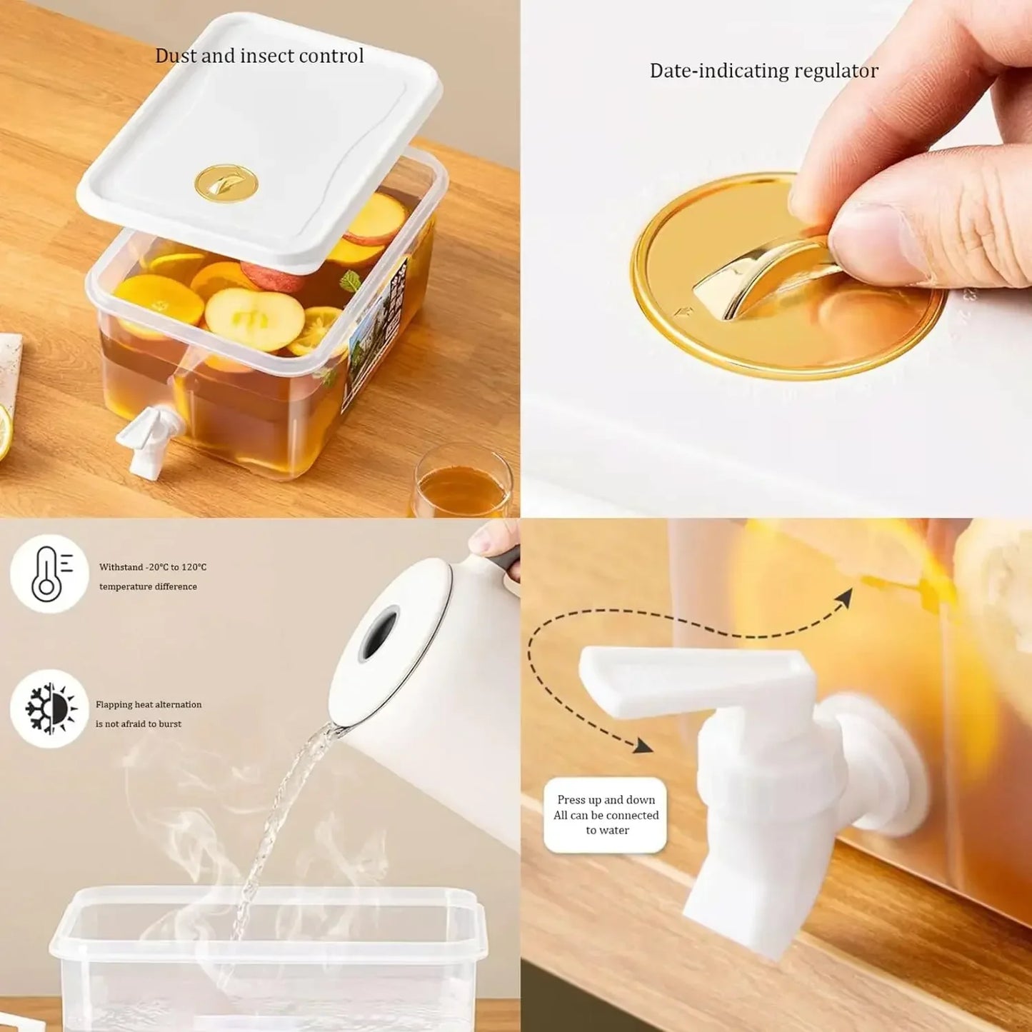 5L Cold Water Bucket with Faucet Summer Drink Dispenser