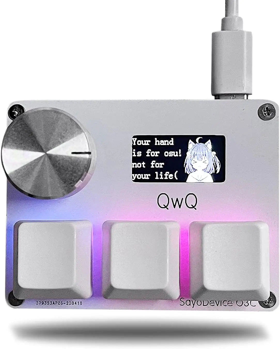 O3C SayoDevice OSU Rapid Trigger Magnetic Pink Switches Keyboard with Customizable Knob and Shortcut Features