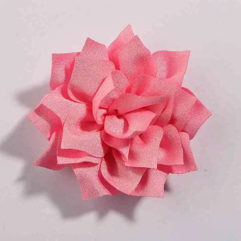 50PCS 7.5CM 2.95 Inch Fashion Lotus Satin Hair Flowers for DIY Headbands and Wedding Decor