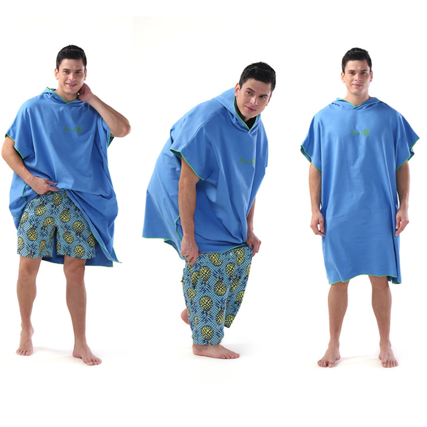 Surf Changing Poncho Towel with Hood – Quick-Dry Microfiber Beach Towel for Adults, Wetsuit & Swim Use