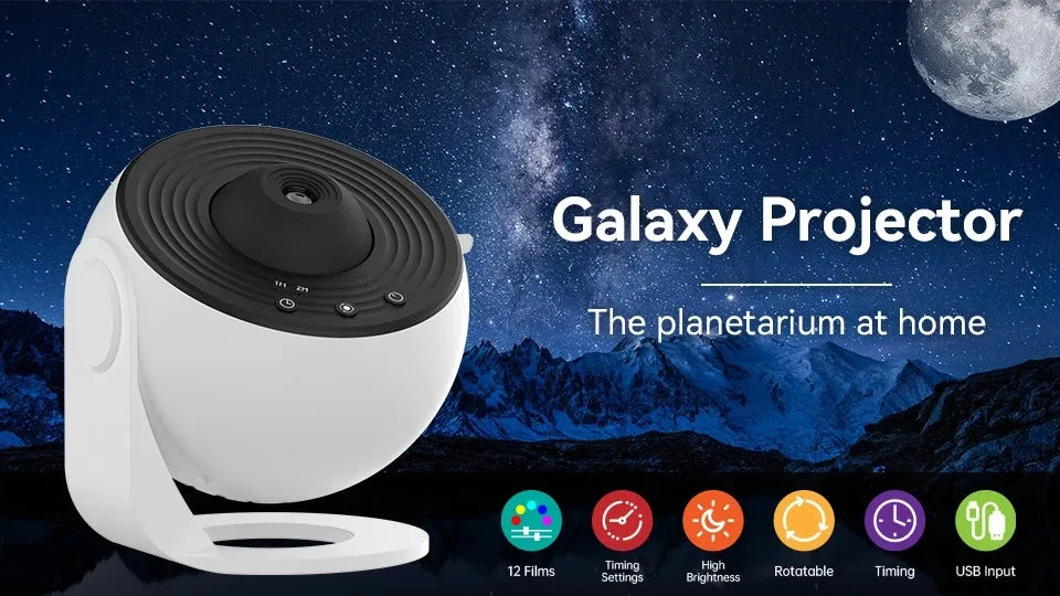 Galaxy Projector Night Light 360 Degree Rotating Starry Sky LED Lamp for Kids Bedroom and Home Decor Gifts