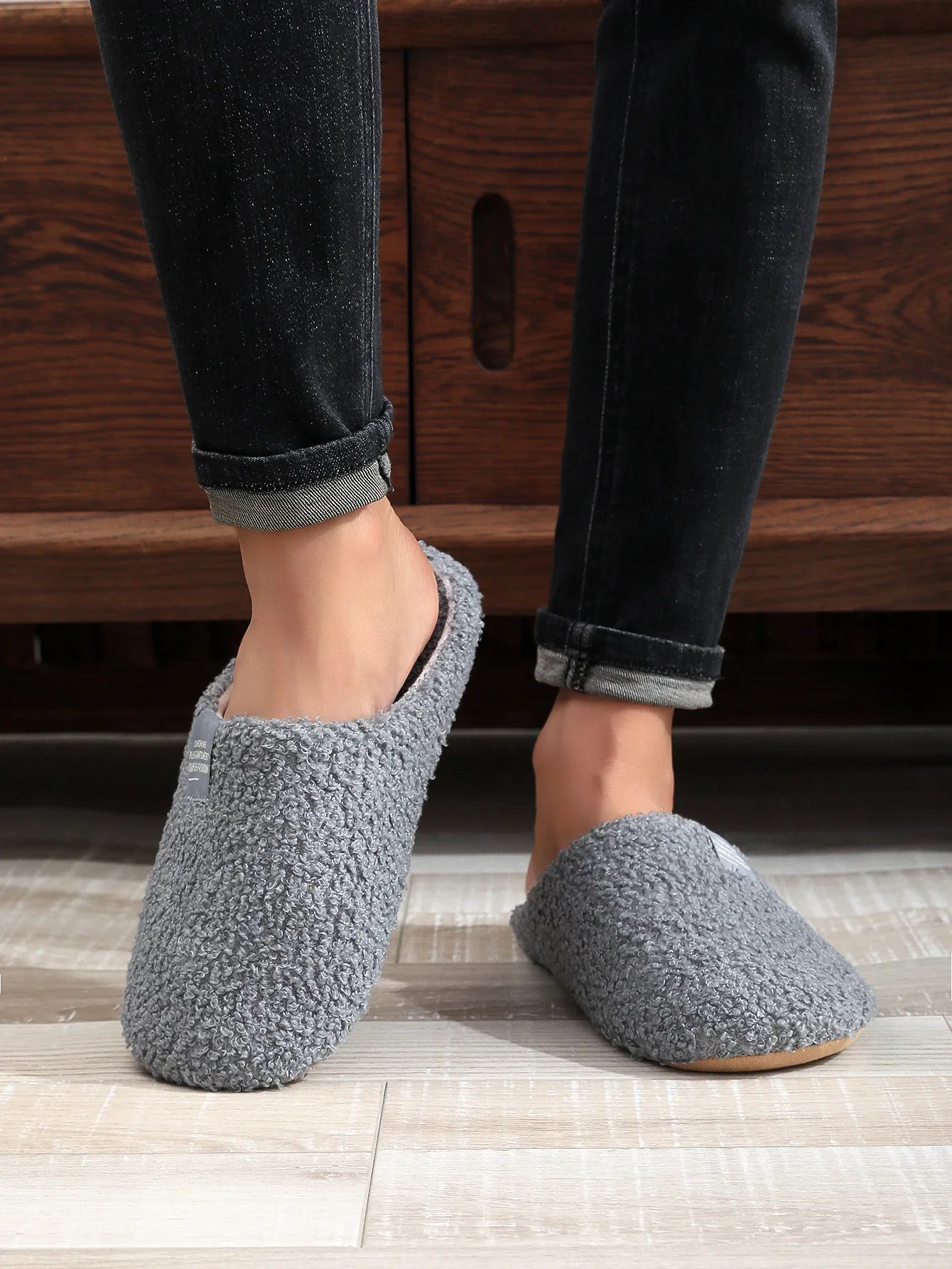 Couples Home Slippers Soft Fur Warm Indoor Flat Slides