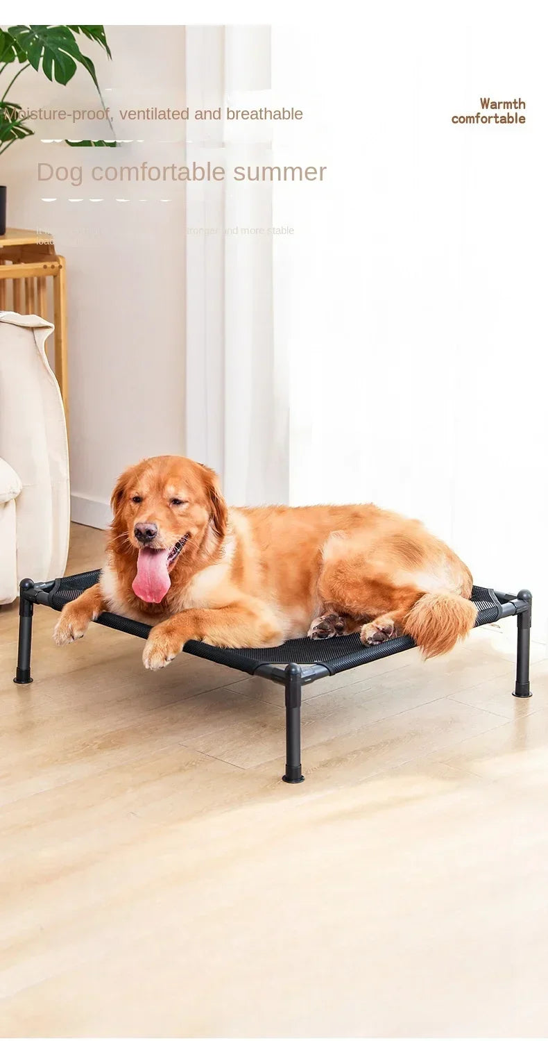 Elevated Pet Bed for Dogs and Cats Portable Folding Camping Bed Removable Washable Design for All Seasons Cozy Pet Kennel and Puppy Bed