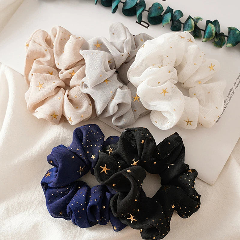 Hair Tie Solid Color Star Dotted Ponytail Accessories