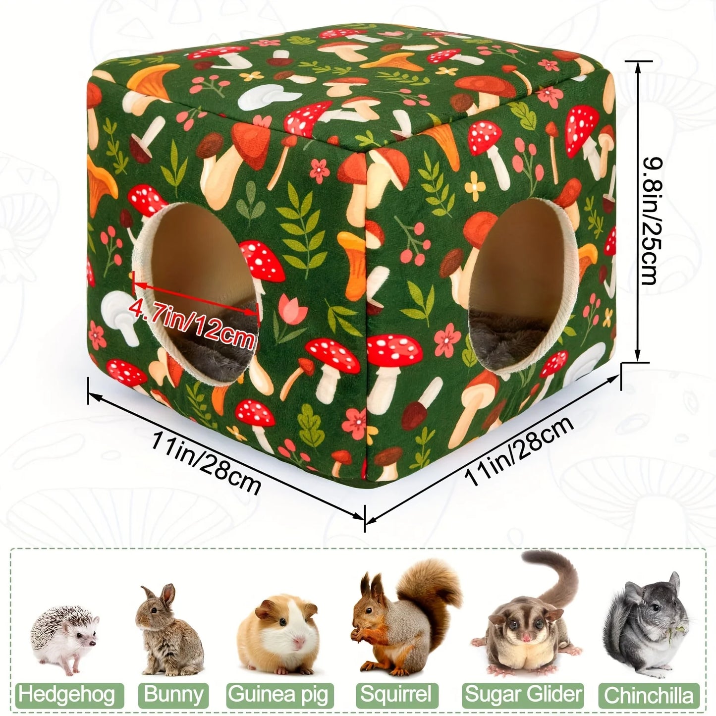Guinea Pig Hideout Washable Guinea Pigs Hiding House Habitats Cozy Bunny Rabbit Bed for Small Pet Hamster Chinchilla Accessories