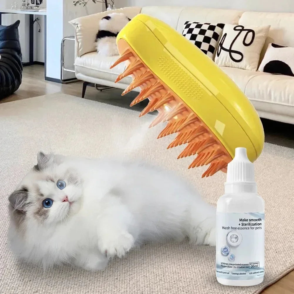 Dog Cat Steamy Brush Electric Sprayer 3 in 1 Grooming Tool
