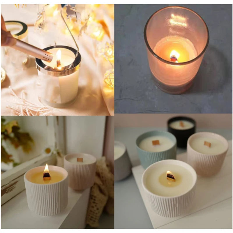 30/50pcs Wooden Candle Wick Set With Clip Base For DIY Candles