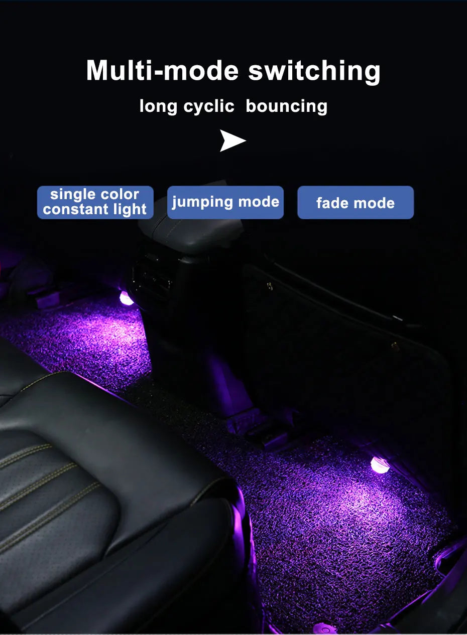 BLALION Wireless Adhesive LED Car Interior Ambient Light Remote Control Auto Roof Foot Lamp Bicycle Tail Light