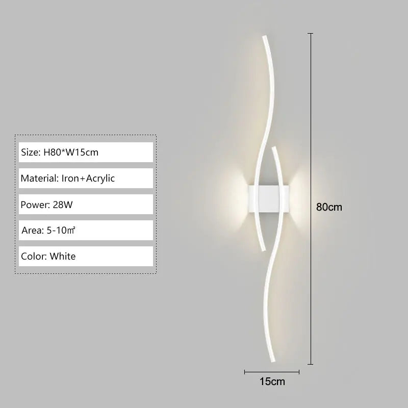 Indoor LED Wall Lights Modern Wall Sconces for Bedroom and Corridor Black Gold White Finish Stylish Indoor Lighting