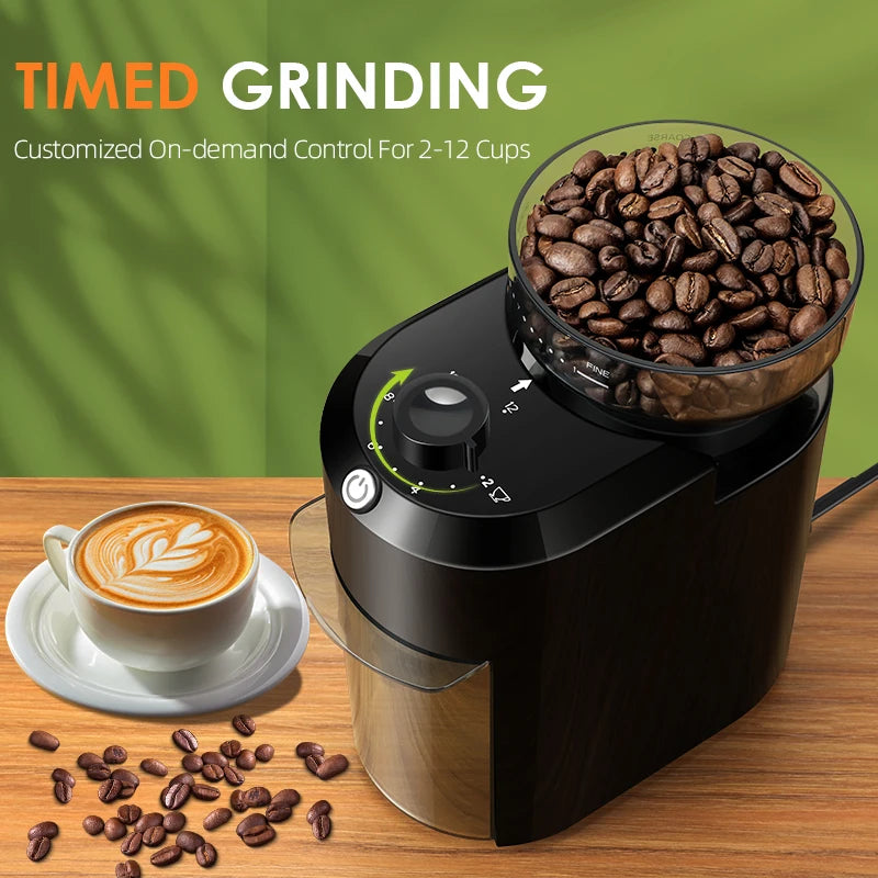 Wancle Electric Burr Coffee Grinder with 28 Grind Settings