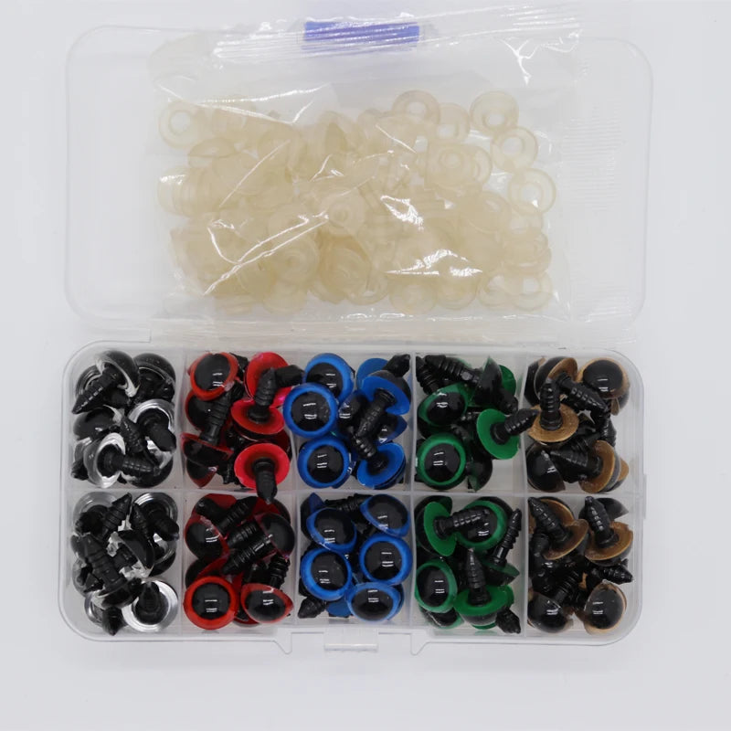 100pcs Plastic Safety Eyes 5-20mm for DIY Toys and Dolls