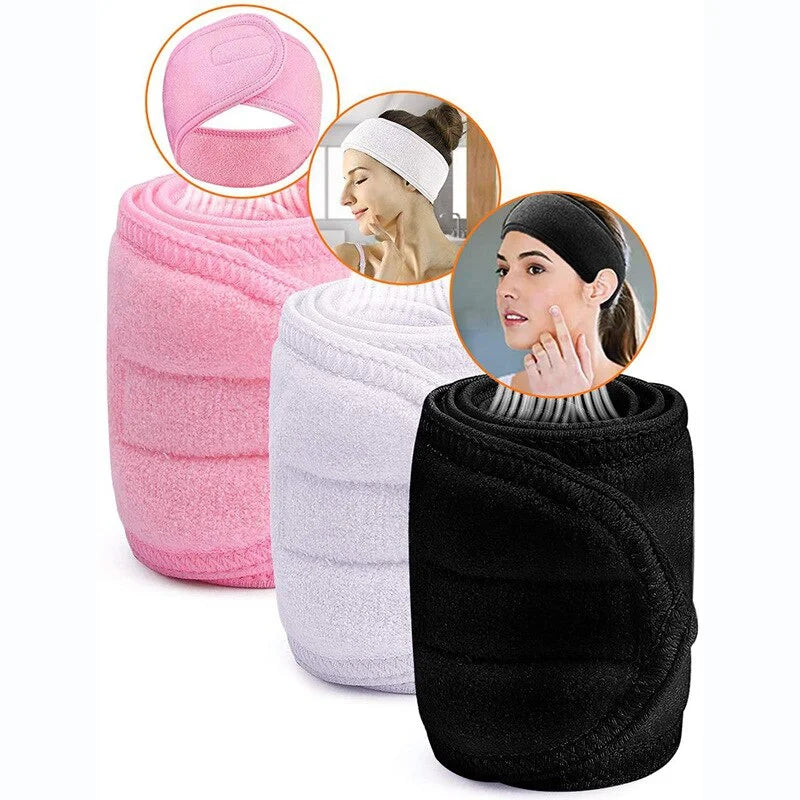 1pcs Facial Spa Headband Adjustable Terry Cloth Hair Wrap