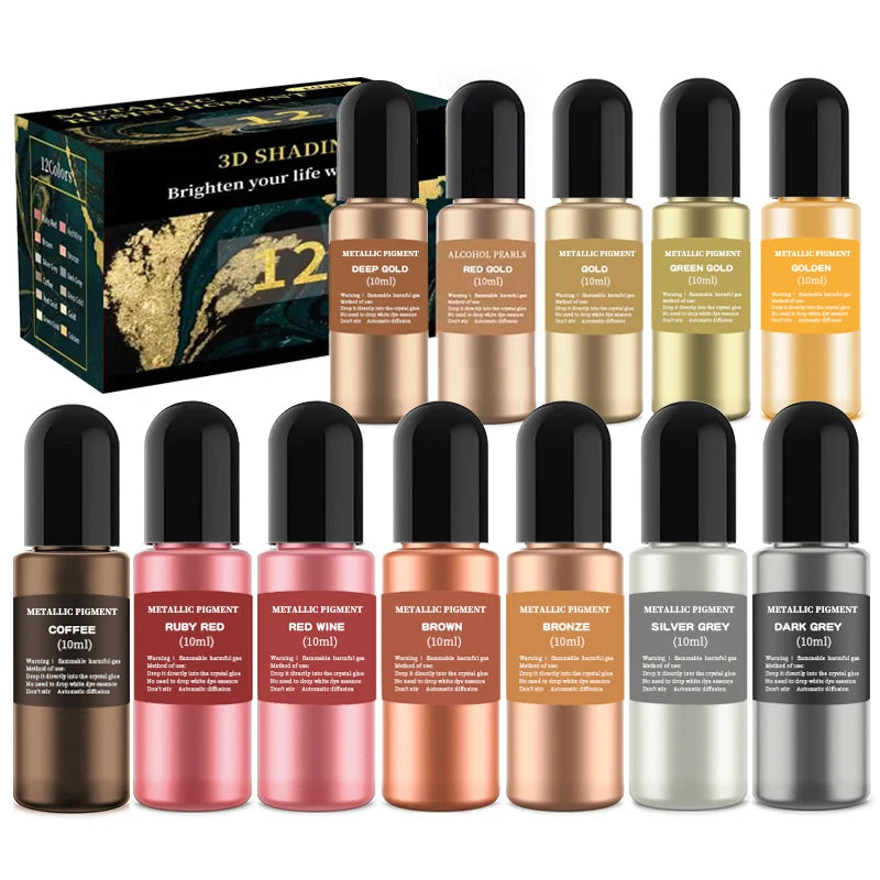 Epoxy Resin Pigment Set Liquid Coloring Agent for DIY Crafts