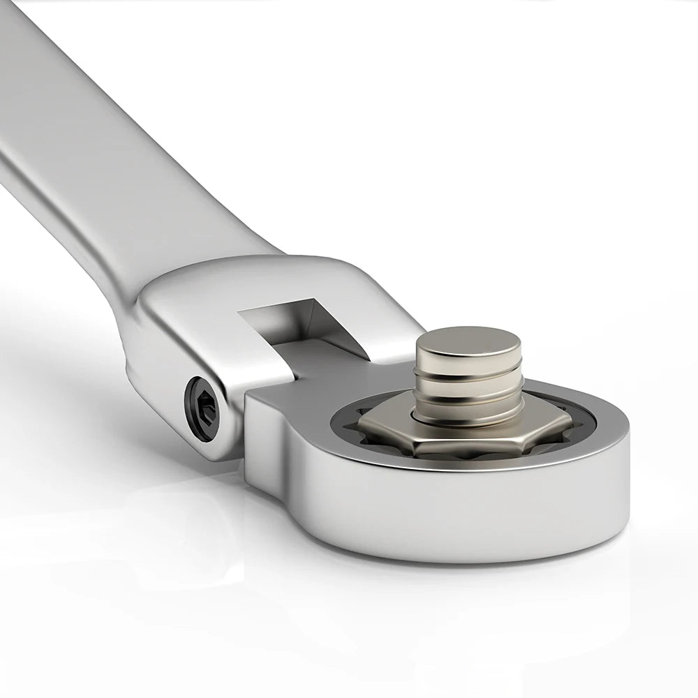 Flex Head Ratcheting Wrench Set, WOZOBUY Metric Cr-V Gear Spanner