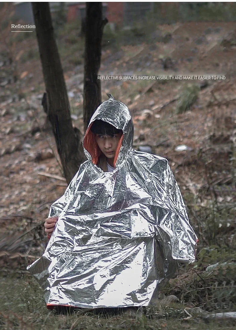 Reusable Emergency Rain Poncho β Unisex Waterproof Travel Raincoat for Hiking, Camping & Outdoor Gear