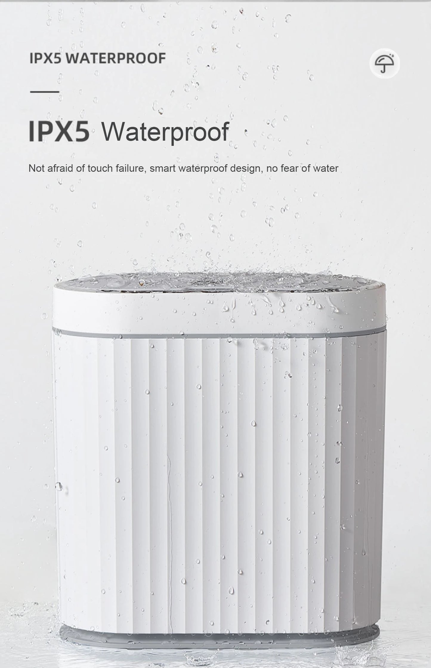 Automatic Sensor Trash Can 7L 9L Stylish Roman Striped Design Hands-Free Induction Garbage Bin for Kitchen and Bathroom