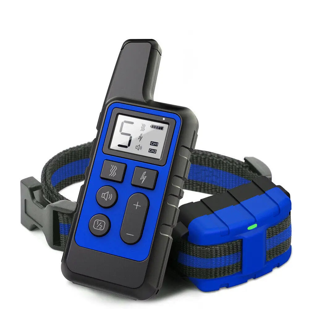 500 Meter Waterproof Electric Dog Training Collar with Remote Control Rechargeable Shock Vibration and Sound Features
