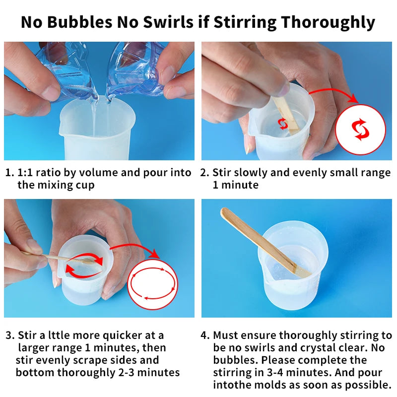 1 to 1 Crystal Clear Epoxy Resin Kit for Coating and Casting High Gloss Bubbles Free Art Supplies for DIY Jewelry and Crafts