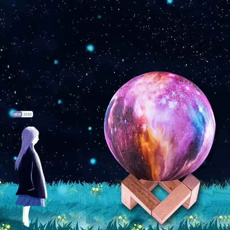 Stunning 3D Moon Lamp Night Light for Energy-efficient Room Dcor