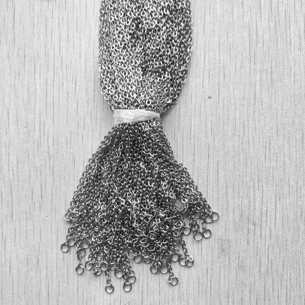 Stainless Steel Chain Necklaces 2mm 1.5mm 45cm 50cm 60cm with Lobster Clasp for Pendants Jewelry Making Bulk Pack of 100