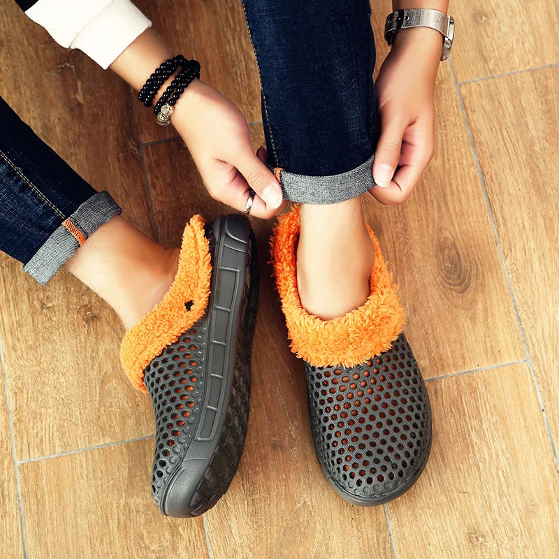 YRZL Winter Slippers Men Women Indoor Warm Non Slip Clogs