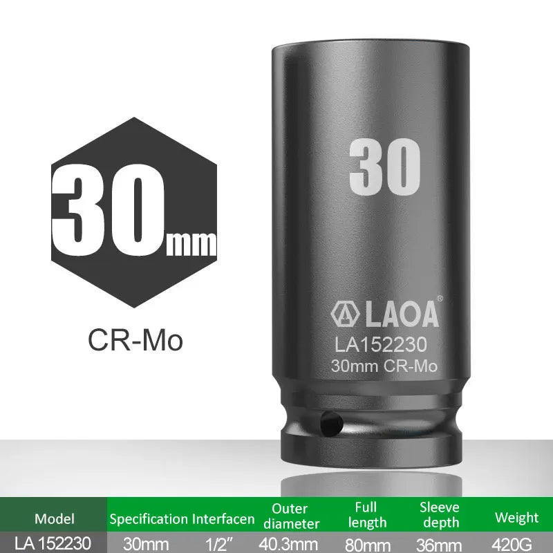 LAOA 17-32mm Hex Socket Wrench 1/2 Inch Head for Ratchet and Drill