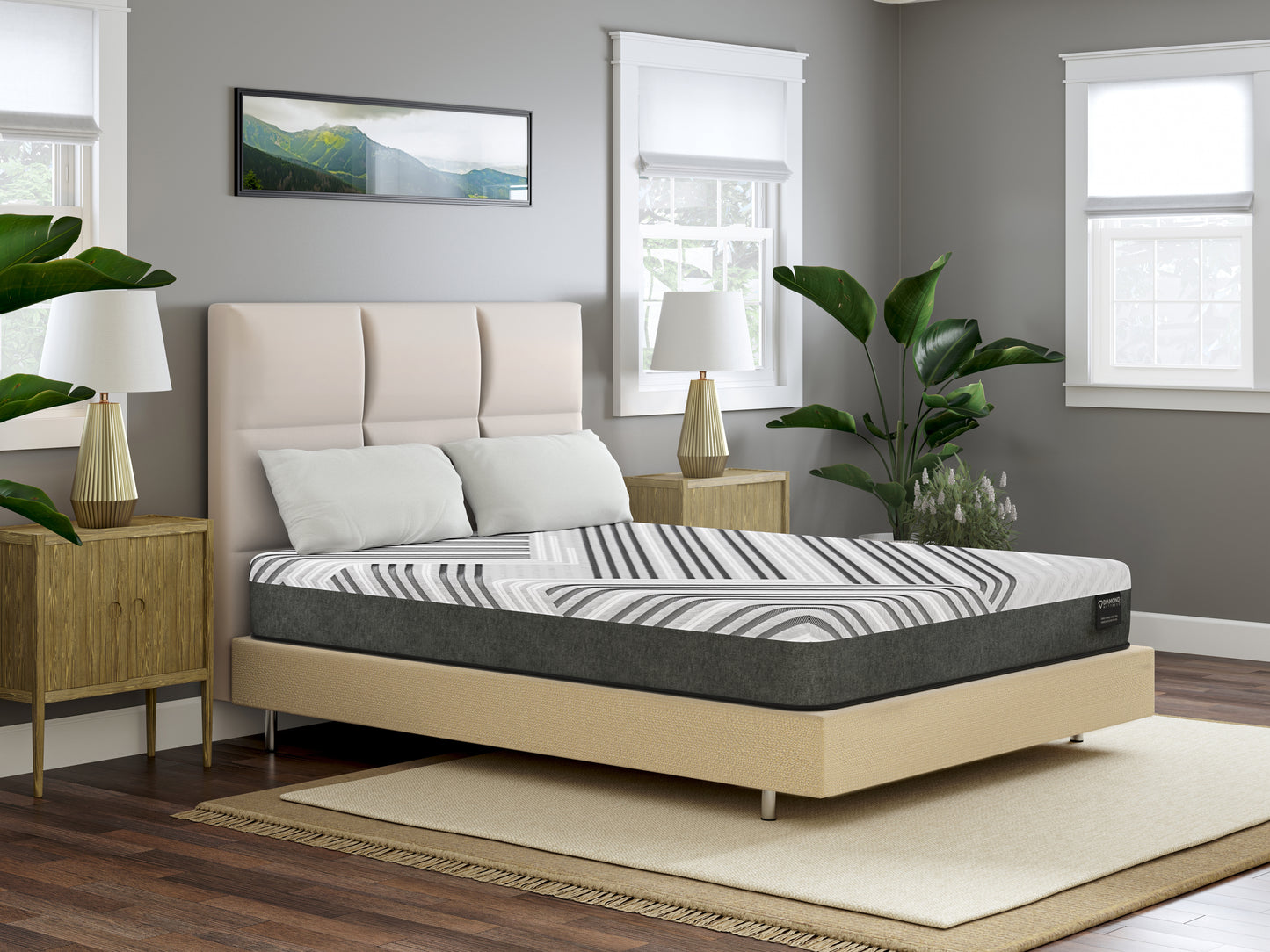 Diamond Mattress Siesta 10" Foam Cooling Medium Mattress - Gray